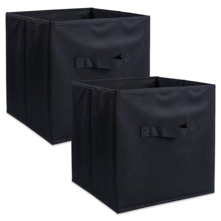 CONVENIENCE CONCEPTS 11 x 11 x 11 in. Nonwoven Pp Solid Square Storage Cube, Black - Set of 2 HI2567741